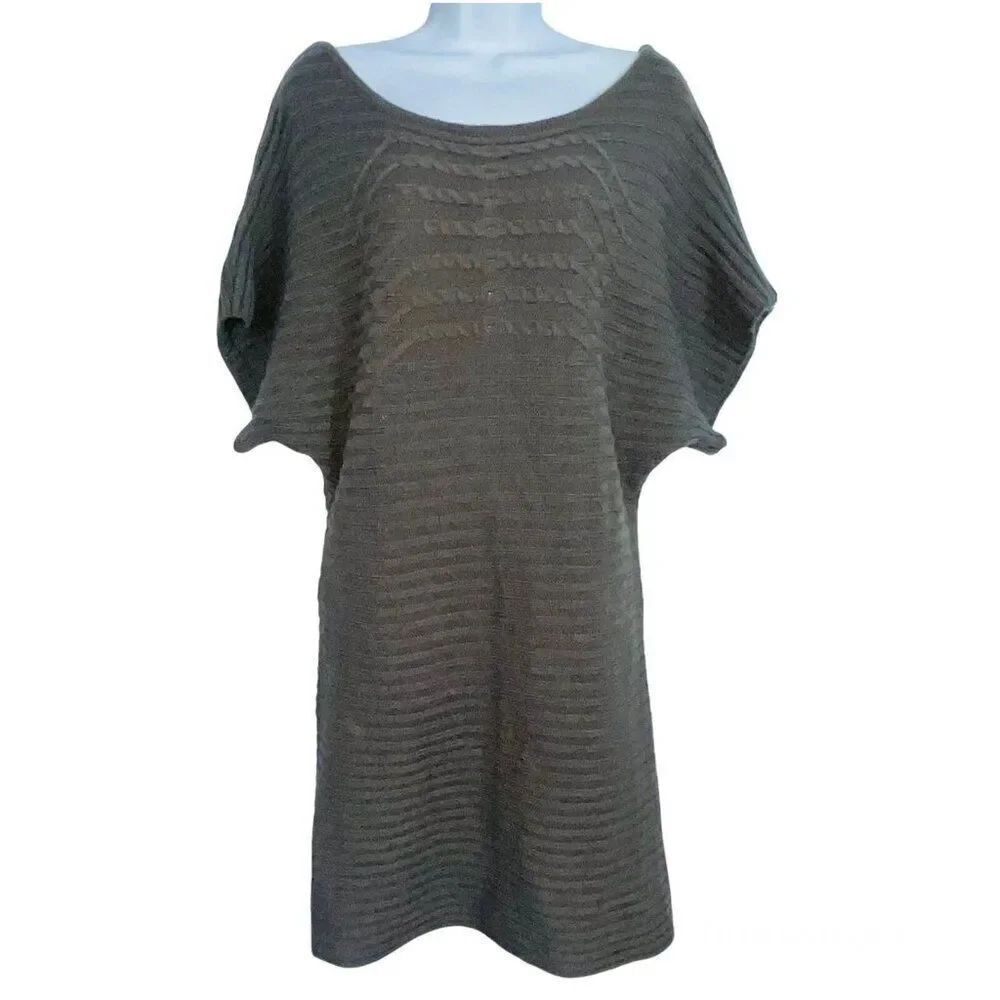 Vintage Y2K Jessica Simpson Womens Dress Size L Gray Sweater Cable Knit
